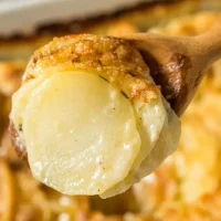 Homemade,Hasselback,Scalloped,Potatoes,In,A,Casserole,Dish
